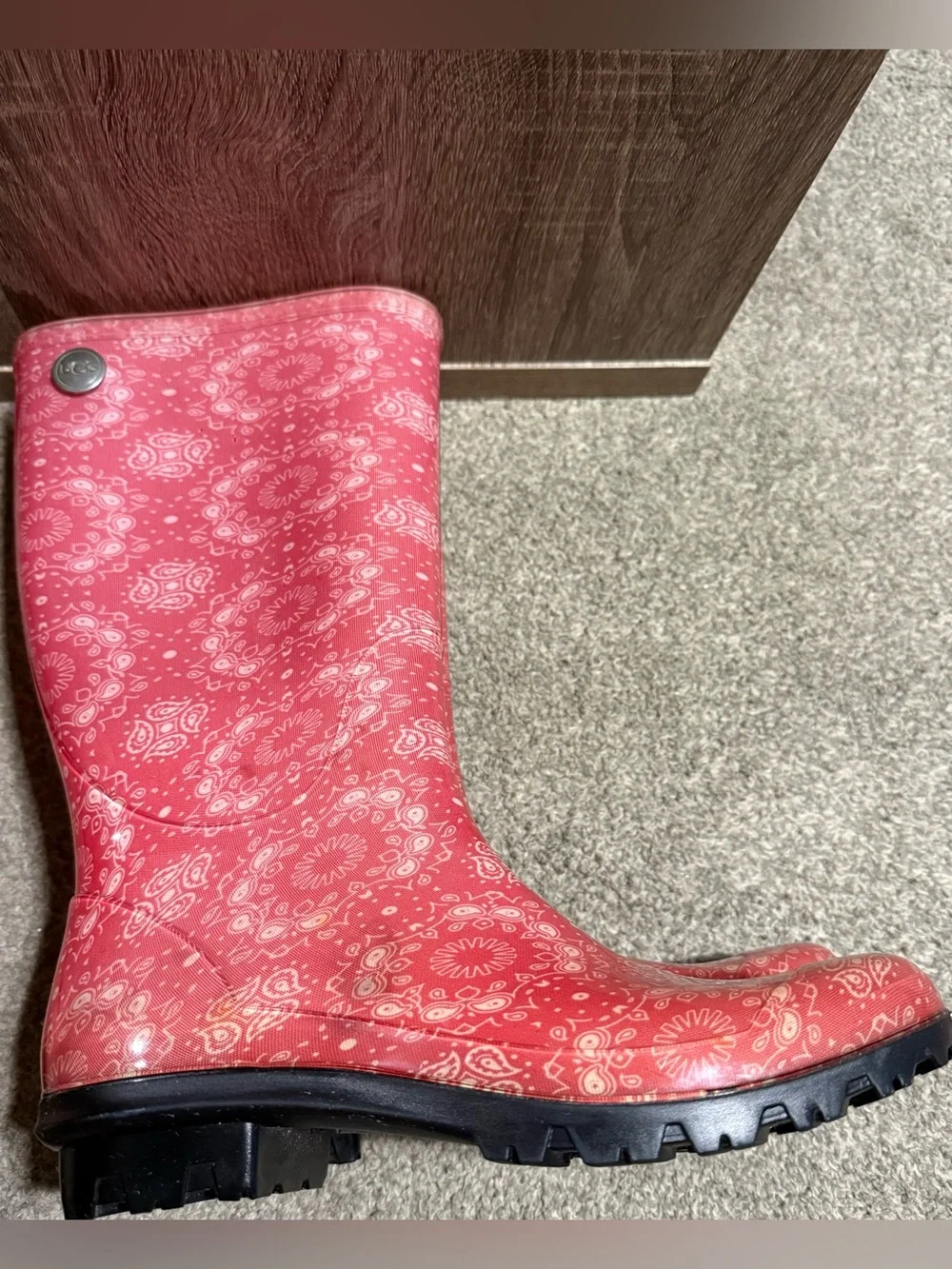 UGG Shaye Coral Patterned Women's Rain Boots